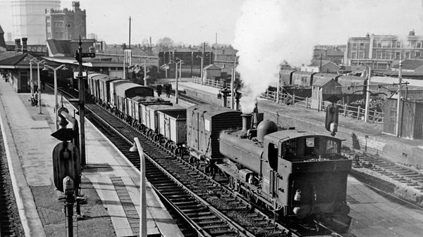 No. 3620 with a typical goods train at Southall station