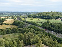 The A483 southwards in Esclusham