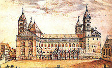 Wiener Zeichnung (Vienna Sketch, 1610) showing Gothic addition to northern side Speyer wiener zeichnung.jpg