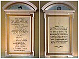 Construction plaques (1921–1922) in old church
