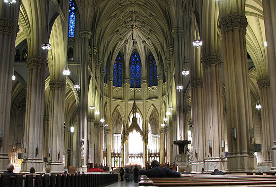 The nave of the St. Patrick's Cathedral, New York City; completed in 1878