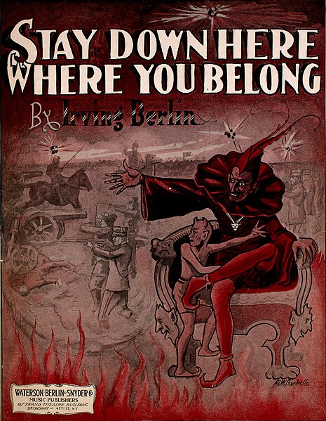 File:Stay Down Here Where You Belong (1914) sheet music cover.jpg