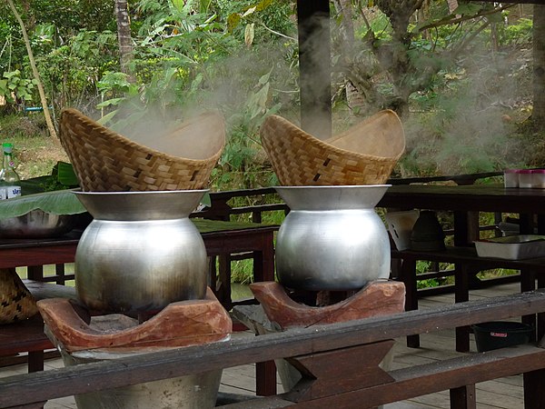 Traditional rice steamers in Laos