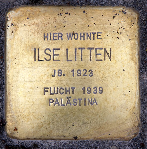 File:Stolperstein Niersteiner Str 5 (Grune) Ilse Litten.jpg