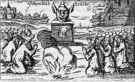 (гравюра из книги Г. А. Шлейссинга «Древняя и новая религия московитов», 1698)