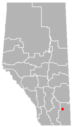 Location of Suffield, Alberta Suffield, Alberta Location.png