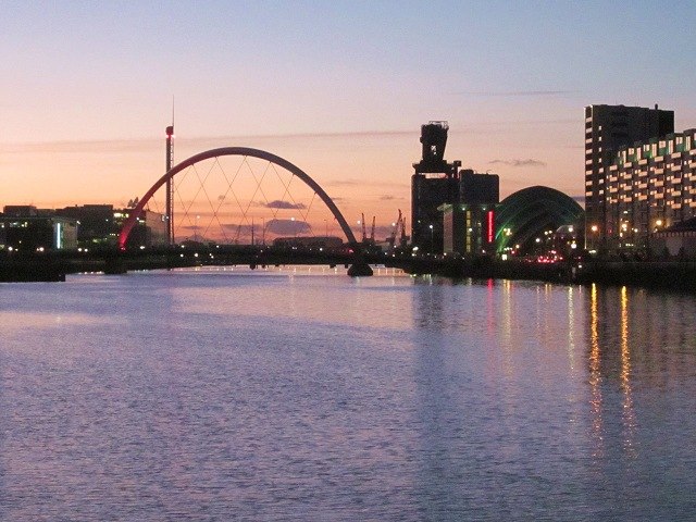 The River Clyde running through the city of Glasgow