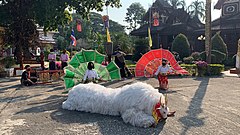 Lu traditional performance at Wat Nantaram [th], Chiang Kham District, Thailand
