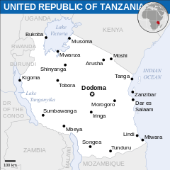 Mapa Tanzanii
