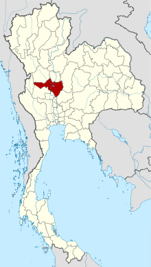 Map of Thailand highlighting Nakhon Sawan Province