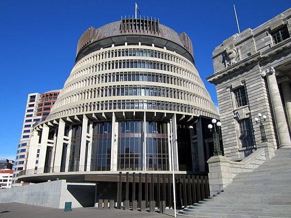 The Beehive, Wellington, is the seat of government (i.e. headquarters of the executive branch)