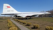 Tupolev Tu-144S SSSR-77110, uma das duas aeronaves utilizadas nos voos regulares de passageiros na rota Moscou - Alma-Ata, preservado com as cores originais da Aeroflot no Museu da Aviação em Ulyanovsk, Rússia.