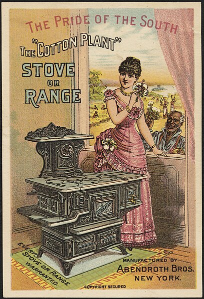 File:The pride of the South - the 'Cotton Plant' stove or range. Every stove or range warranted. (front).jpg