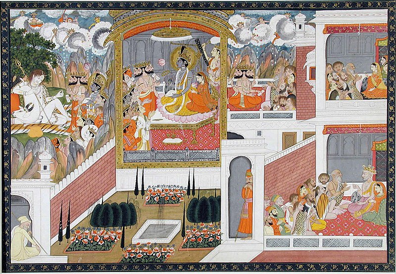 File:The worship of Shiva, Vishnu and Brahma (6124593967).jpg