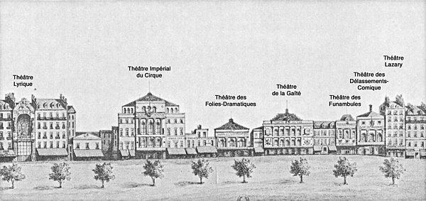 The theatres of the boulevard du Temple (ca. 1862)