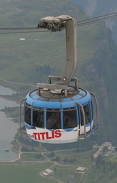 The rotating construction of the Titlis gondola provides passengers better view