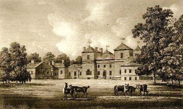 Tottenham House, depicted circa 1790, the Palladian building designed by Lord Burlington circa 1721, largely lost following remodelling in the 1820s