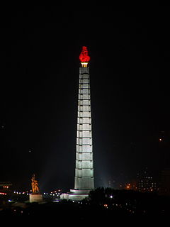 <i>Juche</i> Tower Architectural structure in Pyongyang, North Korea