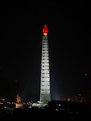 <i>Juche</i> Tower Architectural structure in Pyongyang, North Korea