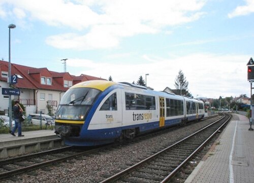 Passenger train in Ramstein station in 2007