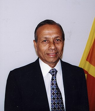 <span class="mw-page-title-main">Tudor Gunasekara</span> Sri Lankan politician and diplomat (1935–2021)