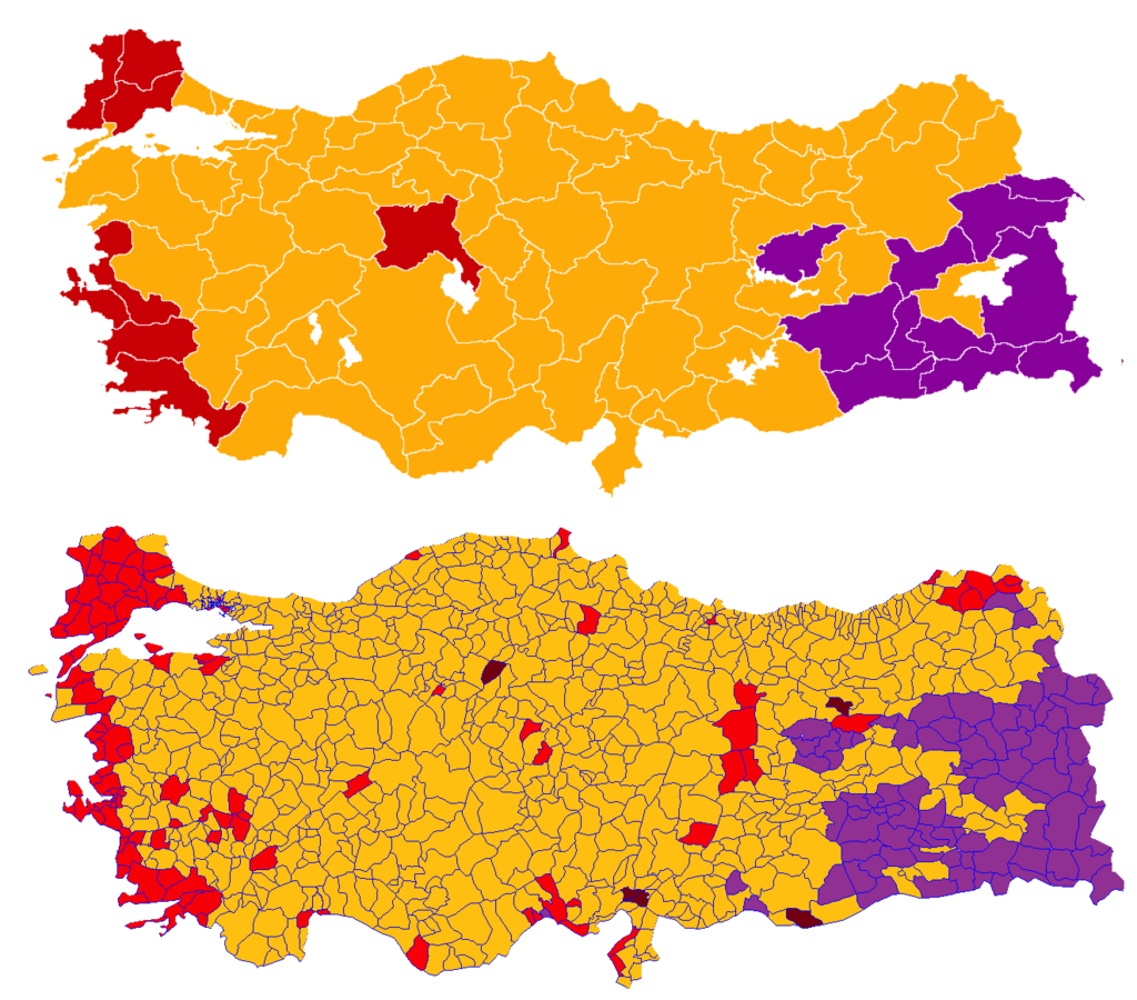 Turkish election Parliament, 2018 map