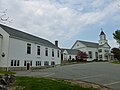 Main entrance of United Church of Christ Congregational, located at 6 Lexington Street Burlington, MA 01803-3734.