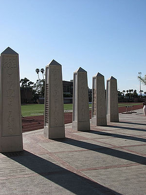 National and Olympic Champion Monuments inside Cromwell Field and Loker Stadium