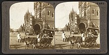 "The most magnificent railway station in the world", says the caption of the stereographic tourist picture of Victoria Terminus, Bombay, which was completed in 1888. Victoriaterminus1903.JPG