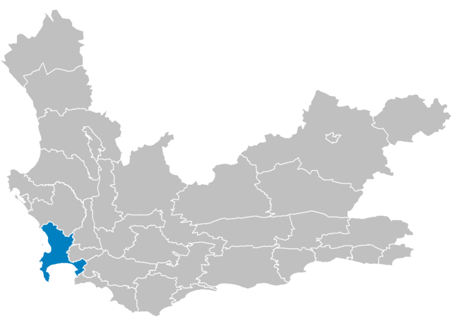 Municipalitatea Cape Town în cadrul provinciei Western Cape