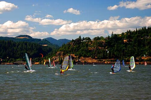 Windsurfers on the Columbia River