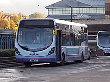 The first production Wright StreetLite Max to be fitted with Micro Hybrid technology, a 2014 model delivered new to First South Yorkshire