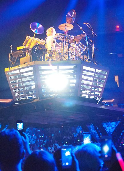 Japanese heavy metal drummer Yoshiki's drum riser at Madison Square Garden
