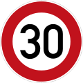 Zeichen 274-30 Zulässige Höchst­geschwindigkeit; bisher Zeichen 274-53