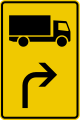 Zeichen 442-20 Vorwegweiser für bestimmte Verkehrsarten „KFZ mit einer zulässigen Gesamtmasse über 3,5 t“ – rechtsweisend; bisher Zeichen 442-21