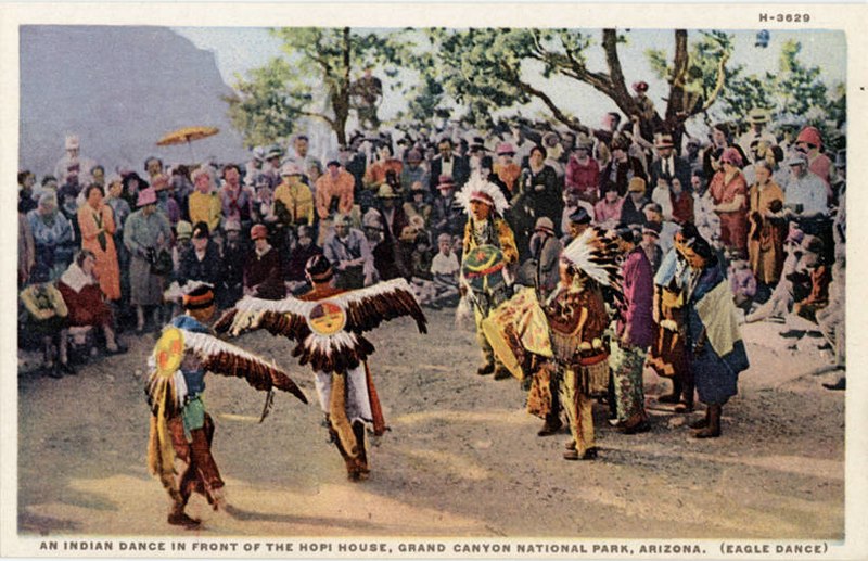 File:"An Indian Dance in Front of the Hopi House, Grand Canyon National Park, Eagle Dance, Fred Harvey" (NBY 18962).jpg