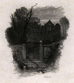 The Haunted House 'An old deserted mansion', touched proof after Birket Foster, p45, Hood's Poems, Moxon 1872