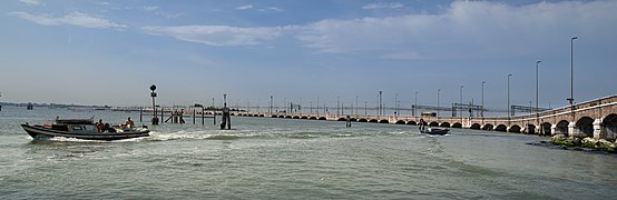 Ponte della Libertà, in Venice - view from lagoon