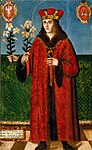 Saint Casimir med Gediminas mössa, målad ca 1594