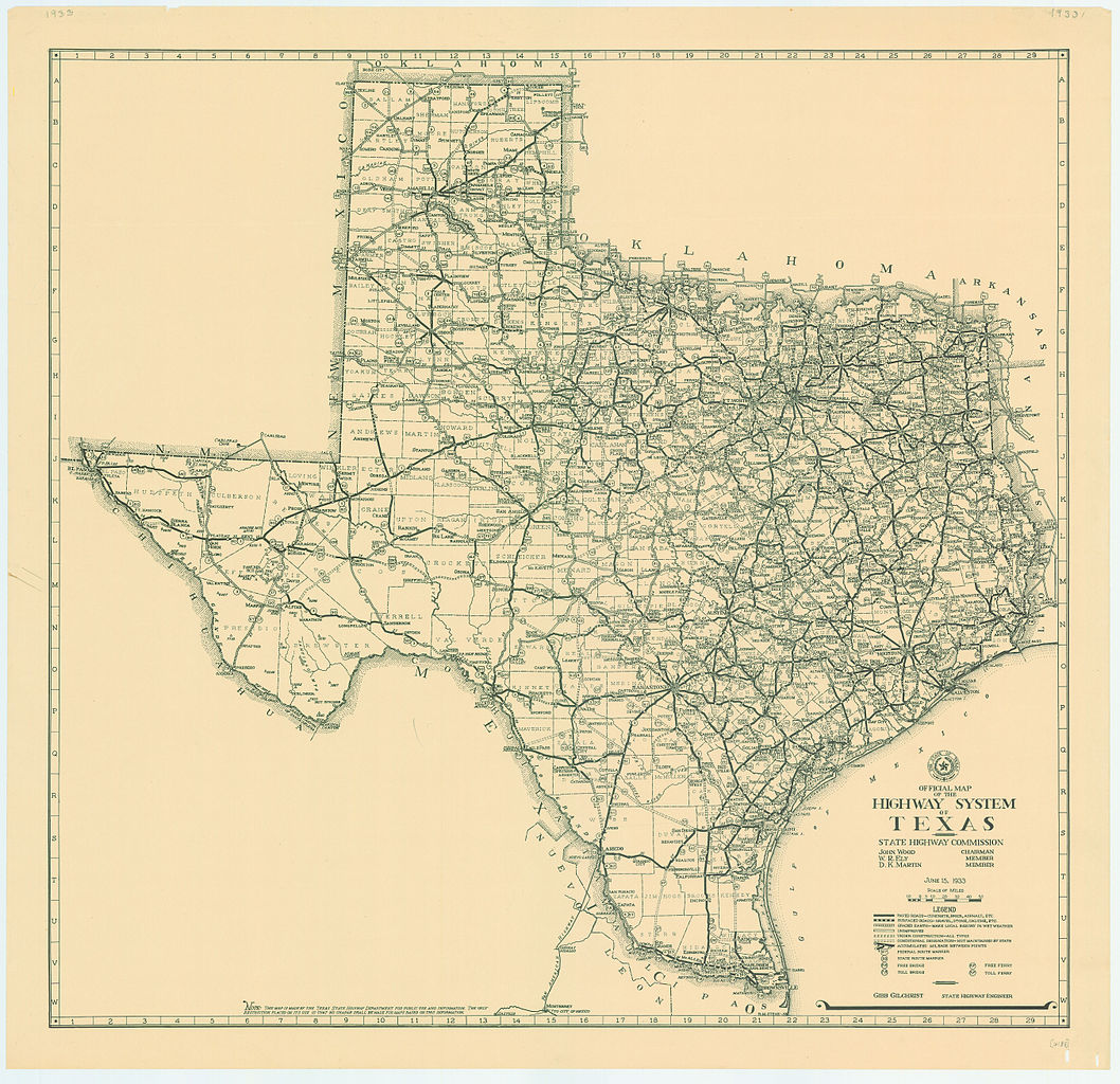 texas state road map File 1933 Texas State Highway Map Jpg Wikimedia Commons texas state road map