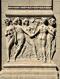 Nymphs – Relief on the Fanny and Isac Popper House (Strada Sfinților no. 1), Bucharest, by Alfred Popper (1914)