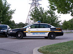 A Metro Patrol, of Kansas (a company police), Chevrolet Impala