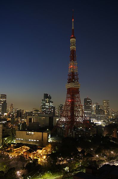 A brownout near Tokyo Tower in Tokyo, Japan