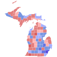 Mapa de resultados de las elecciones al Senado de los Estados Unidos de 2014 en Michigan por condado.svg