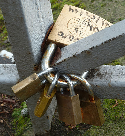 Cadenas d'amour à proximité du pont d'Iéna.