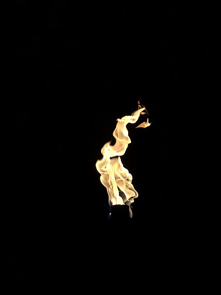 File:2021-10-07 20 50 04 Tiki torch in the courtyard of The Kauai Inn at night in Lihue, Kauai, Hawaii.jpg