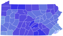 Results by county
Fetterman
30-40%
40-50%
50-60%
60-70%
70-80%
80-90% 2022 United States Senate Democratic primary election in Pennsylvania results map by county.svg