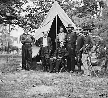 Officers of the 3rd Regiment Indiana Cavalry (East Wing) on duty with the Army of the Potomac. 3rd Indiana Cavalry 01718r.jpg