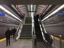 Escalator to mezzanine