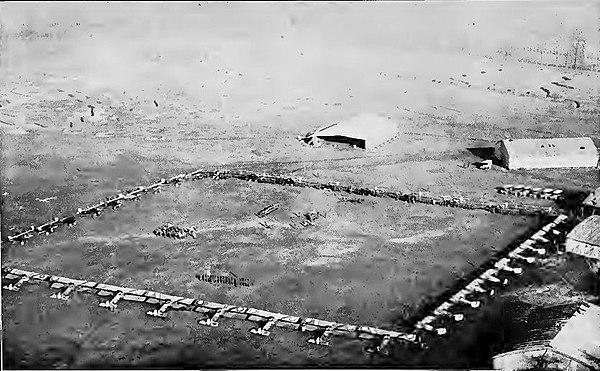 Formation of IV Corps Observation Group aircraft, Coblenz Airdrome, Fort Kaiser Alexander, Germany in January 1919.